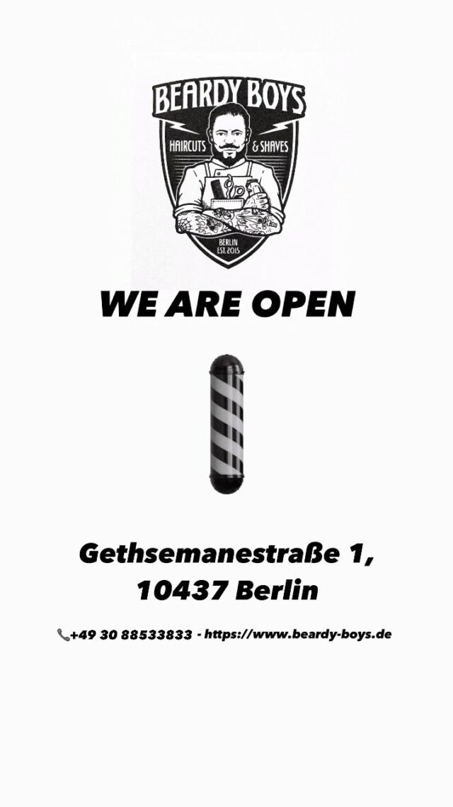 WE ARE OPEN 💈
Gethsemanestraße 1, 10437 Berlin

#barberberlin #barber #barbershop