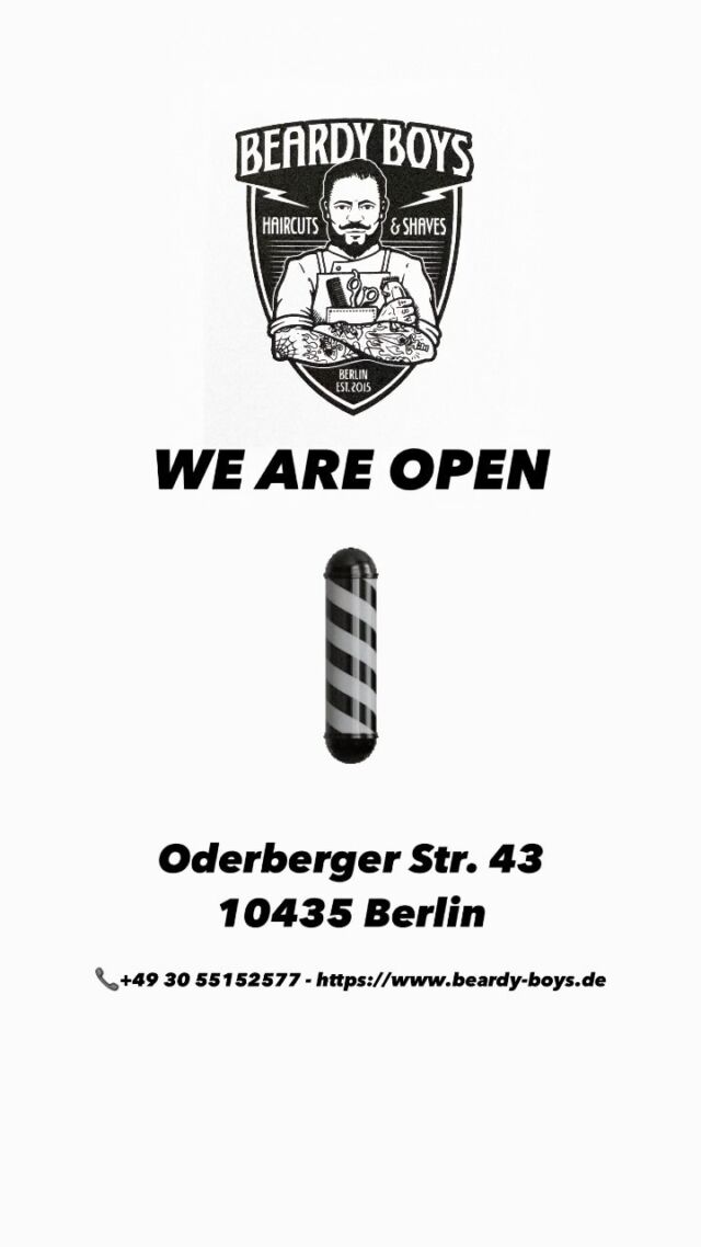 WE ARE OPEN 💈
Oderberger Str. 43, 10435 Berlin

#barberberlin #barber #barbershop